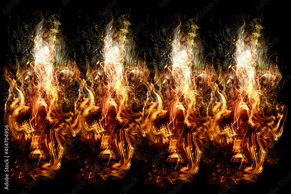 Fototapeta premium fire flames on black