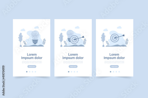 bulb and target banner concept. vector illustration