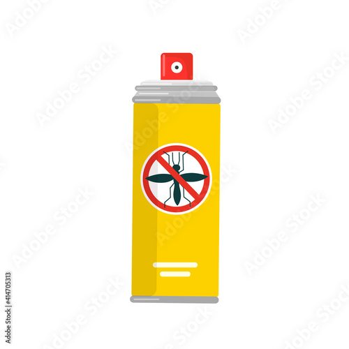 Repellent spray can isolated on white background. Insect repellent spray.  Prevention concept. Vector stock
