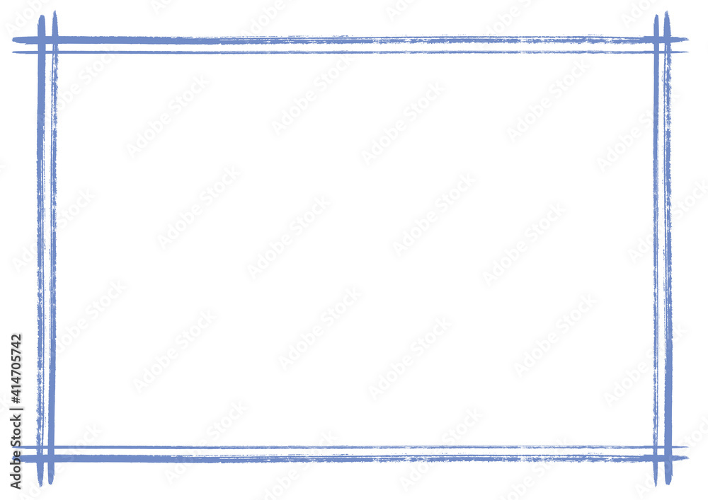 Obraz premium 和風の手書き筆書きフレーム素材