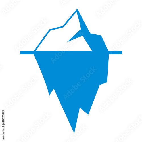 Iceberg blue vector on white background.