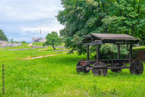 Ruins of Krakra fortress in Bulgarian town Pernik photo