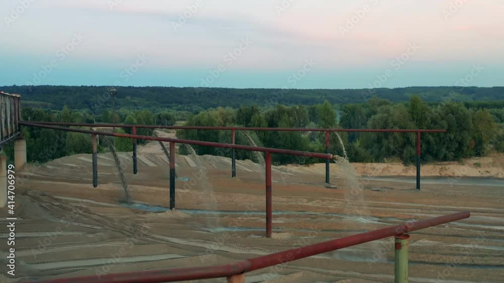 Quarry zone with pipeline complex processing water Quarry zone with pipeline complex processing water