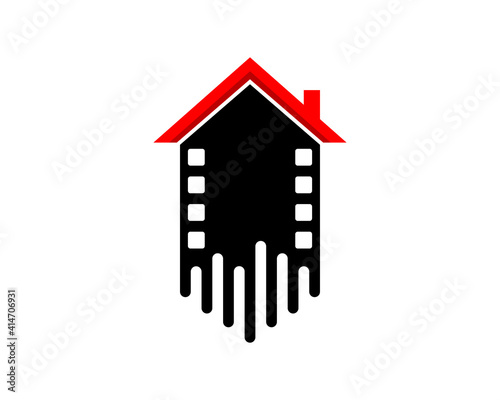 Combination house with reel movie logo
