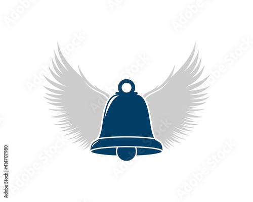 Musical bell with wings behind