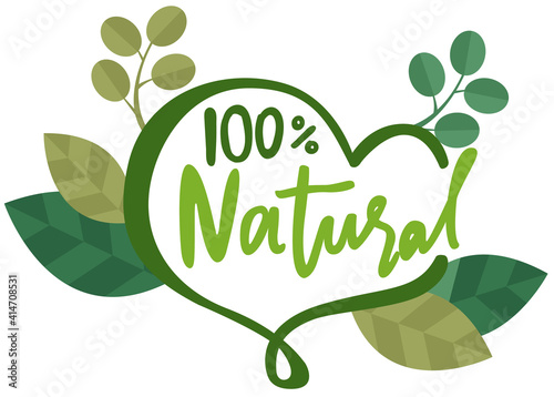 Love to organic food, dieting nutrition, natural lettering and heart isolated on white background. Logo appearance mockup for selling natural goods, environmentally friendly products, healthy food