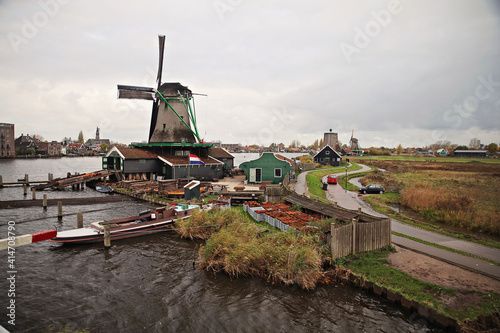 Old, traditional wind mills of Netherlands