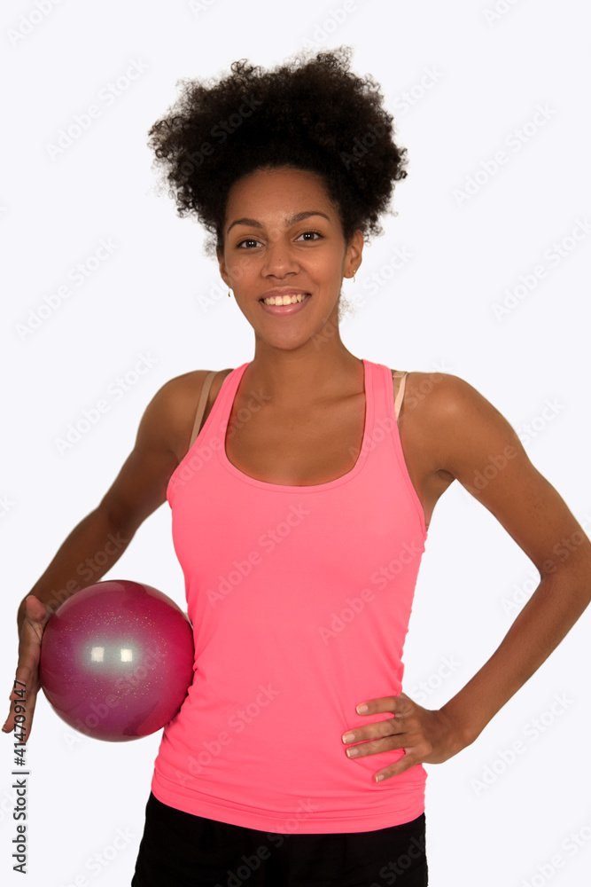 young metis woman training gymnastic rhythmic