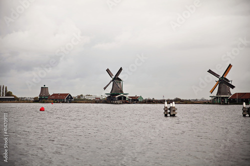 Old, traditional wind mills of Netherlands
