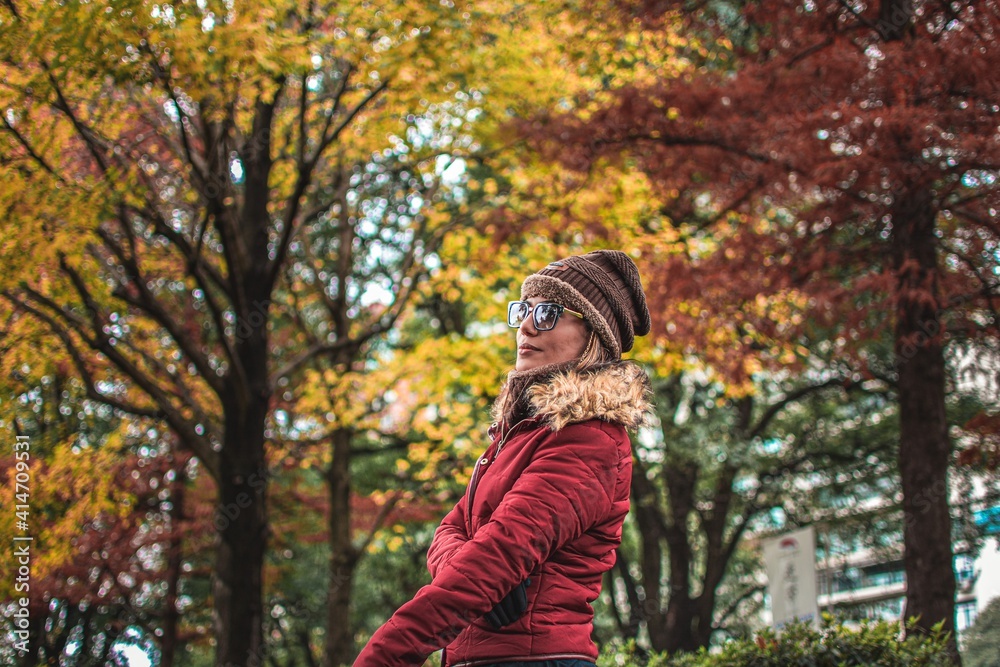 girl in autumn park, Buenos Aires girl in autumn park, Buenos Aires