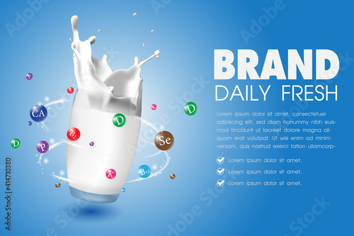 fresh milk and nutrition background