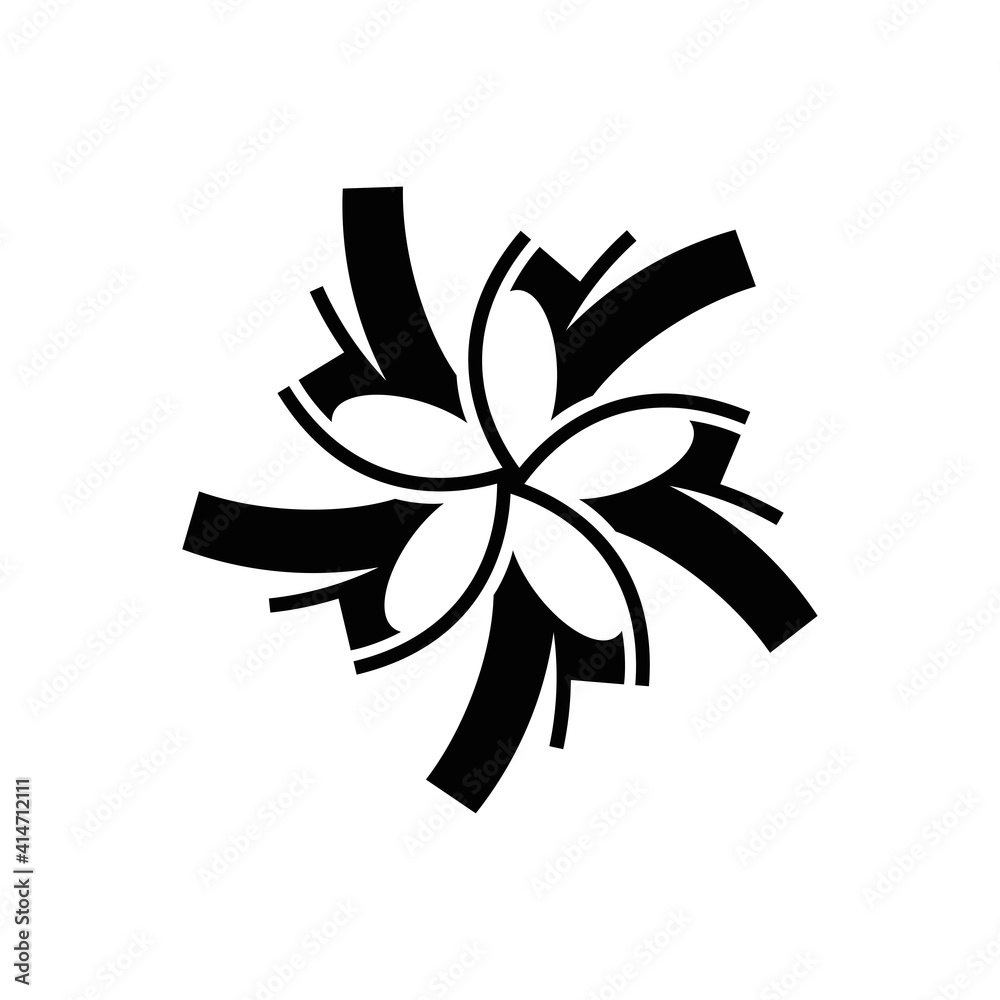 Vector of Plumeria flower icon, logo template Vector of Plumeria flower icon, logo template