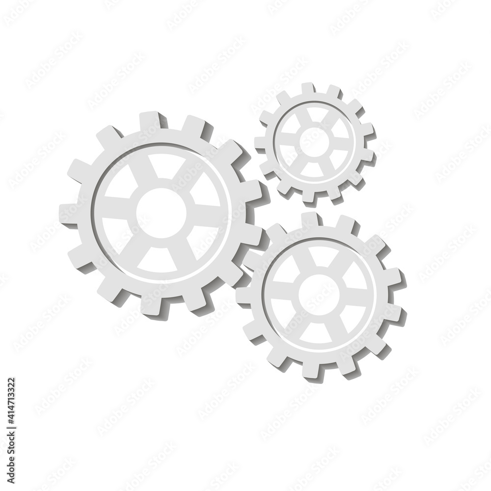 Metal gears set. Factory gears vector icon. Mechanical gear. The image of the gear. Machine gear. Cogwheel gear Metal gears set. Factory gears vector icon. Mechanical gear. The image of the gear. Machine gear. Cogwheel gear