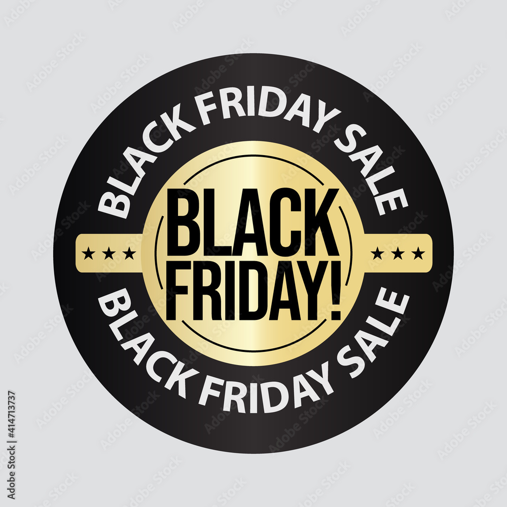 black Friday sale premium vector icon. product promotion campaigns. black and gold colored