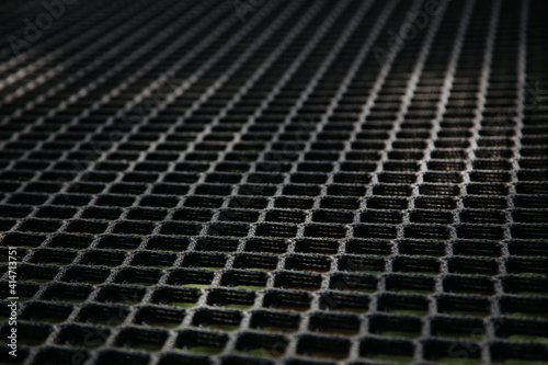 Wire grid fence pattern, perspective view. Concept of safety.