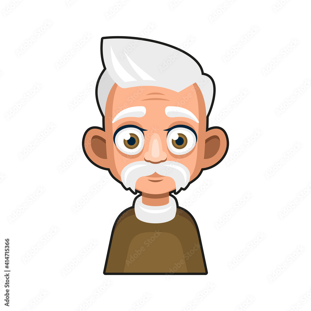 Old Man Cartoon Icon. Cute Avatar. Vector Old Man Cartoon Icon. Cute Avatar. Vector
