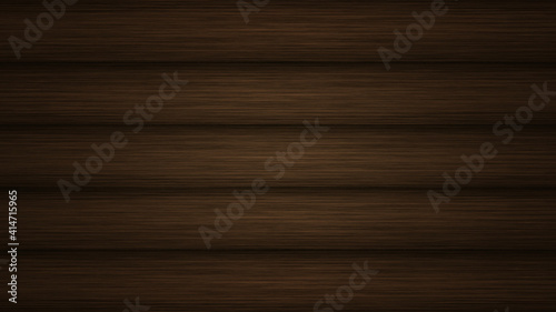 Abstract dark brown wood texture background with a horizontal boards