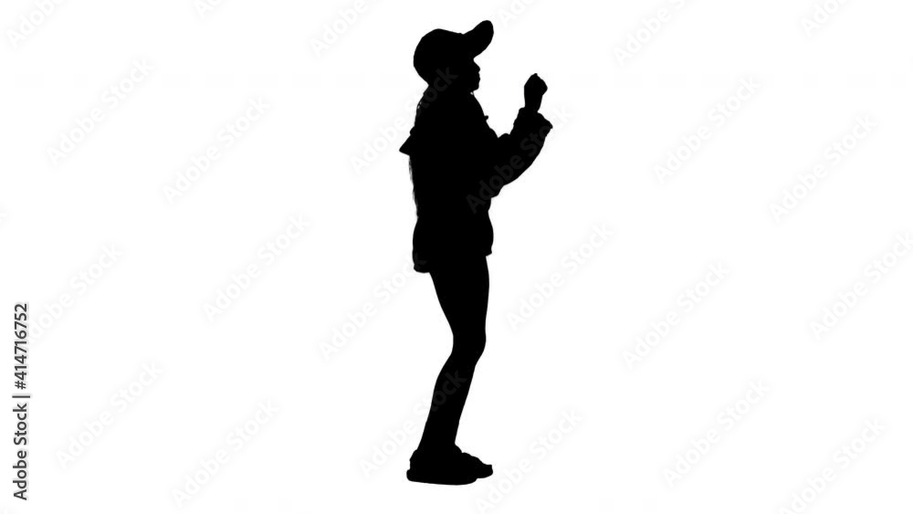 Cheerful african american girl in a straw hat dancing, Alpha Channel Cheerful african american girl in a straw hat dancing, Alpha Channel