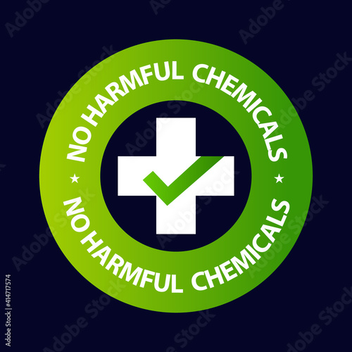 no harmful chemical vector icon. cosmetic product package design elements. green in color