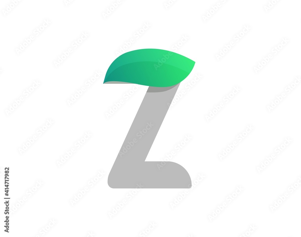 Z letter eco logo with leaf. Vector font for bio posters, spa emblem, vegan, herbal and botanical cards etc. Z letter eco logo with leaf. Vector font for bio posters, spa emblem, vegan, herbal and botanical cards etc.