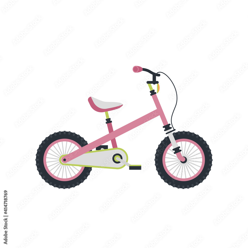 Flat style kids bike with extra wheels and basket Flat style kids bike with extra wheels and basket