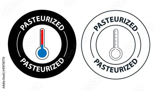 pasteurized vector icon set isolated on white background 
