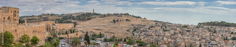 Panorama Top view from the Old City in Israel, Jerusalem Panorama Top view from the Old City in Israel, Jerusalem