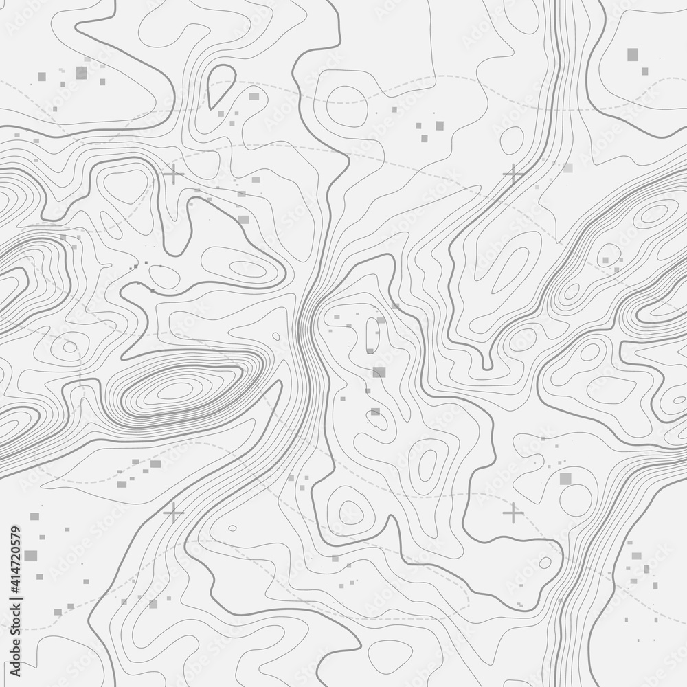 Seamless vector topographic map background. Line topography map ...