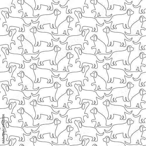 The contour image of a dog. Seamless vector pattern for your design