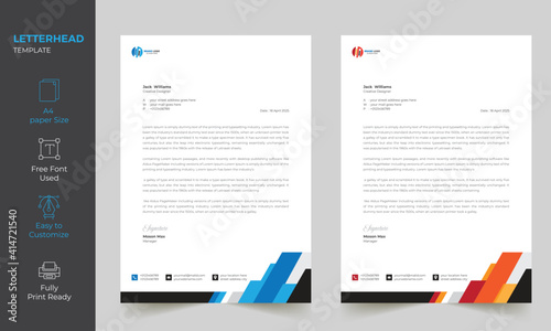Modern Creative Letterhead Design Template 