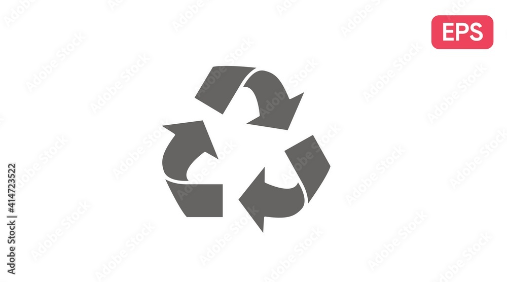 Recycle sign vector icon. Ecological bio-waste concept. Arrow sign isolated on white Recycle sign vector icon. Ecological bio-waste concept. Arrow sign isolated on white