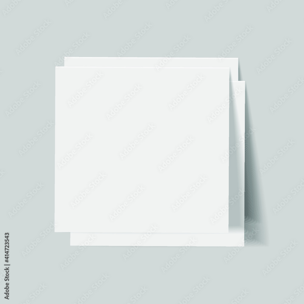 Vector White Stickers, Square Papers Isolated on white background, Blank Text Frame Template, White Note Paper.
Vector White Stickers, Square Papers Isolated on white background, Blank Text Frame Template, White Note Paper.