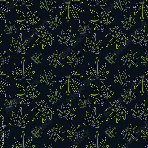 Seamless pattern of cannabis leaf