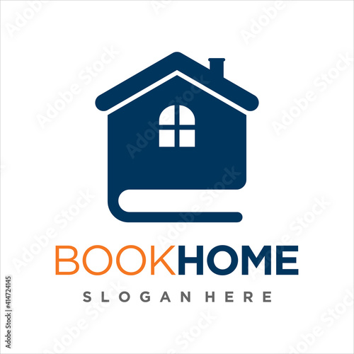 Book with home logo design template vector