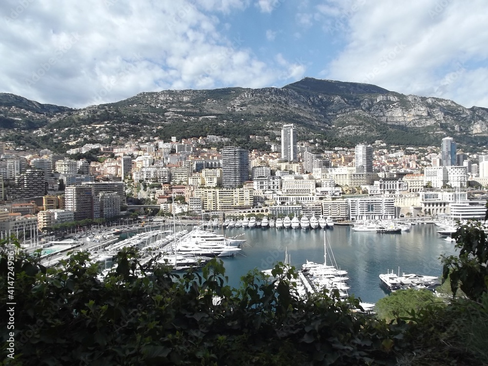 view upon the harbor and skyline of Monaco