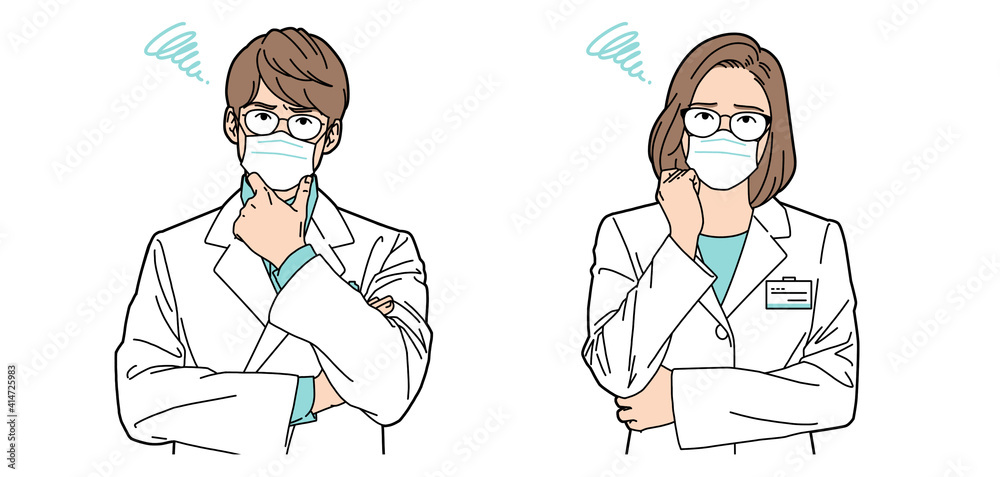人物イラスト 薬剤師 男女 正体 マスク着用 人物イラスト 薬剤師 男女 正体 マスク着用