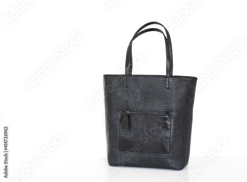 Ladies shoulder bag, large shopper handbag , black travel tote
