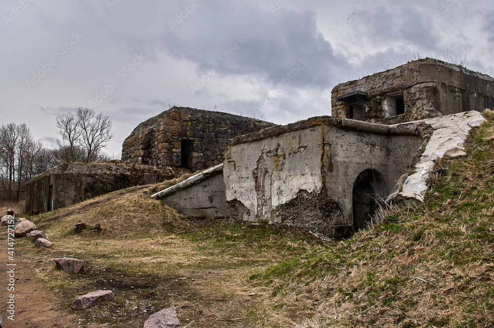 Ruins of military fortifications, Fort in Kronstadt