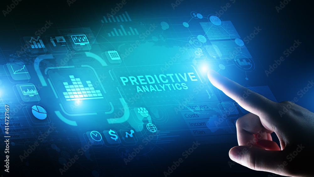 Predictive analytics Big Data analysis Business intelligence internet and modern technology concept on virtual screen. Predictive analytics Big Data analysis Business intelligence internet and modern technology concept on virtual screen.