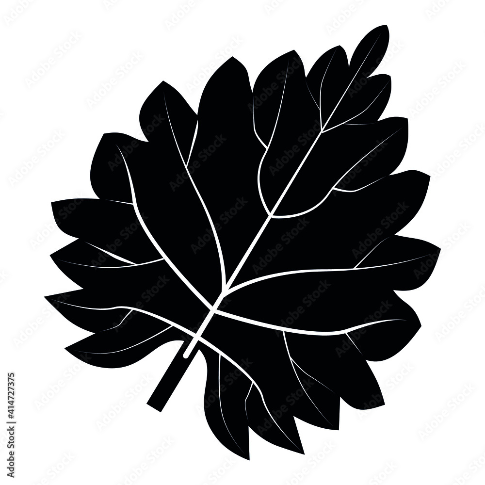 Black nettle leaf logo with rounded leaves and veins