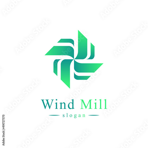 Abstract Wind Mill Logo. Vintage wind Icon isolated on White Background. Usable for Brand, Industry, Business and Nature Logos. Flat Vector Logo Icon Design Template Element