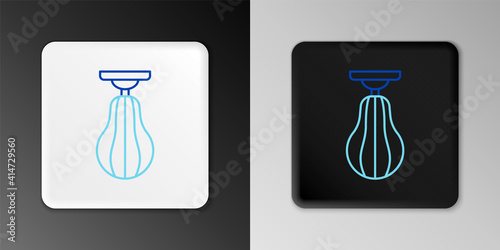 Line Punching bag icon isolated on grey background. Colorful outline concept. Vector.