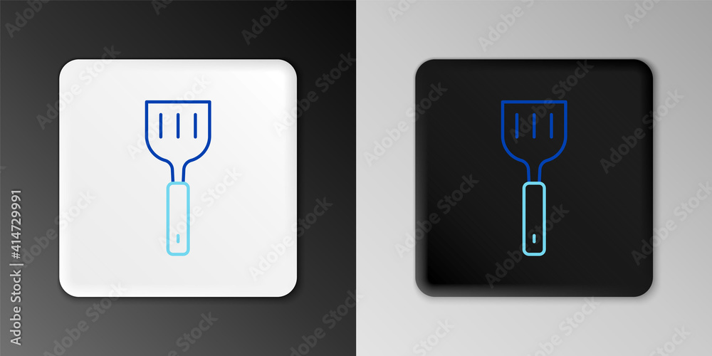 Line Spatula icon isolated on grey background. Kitchen spatula icon. BBQ spatula sign. Barbecue and grill tool. Colorful outline concept. Vector. Line Spatula icon isolated on grey background. Kitchen spatula icon. BBQ spatula sign. Barbecue and grill tool. Colorful outline concept. Vector.