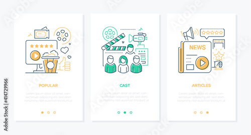 Cinema - vector line design style web banners