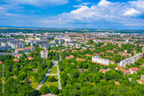 Aerial view of Bulgarian town Dimitrovgrad photo