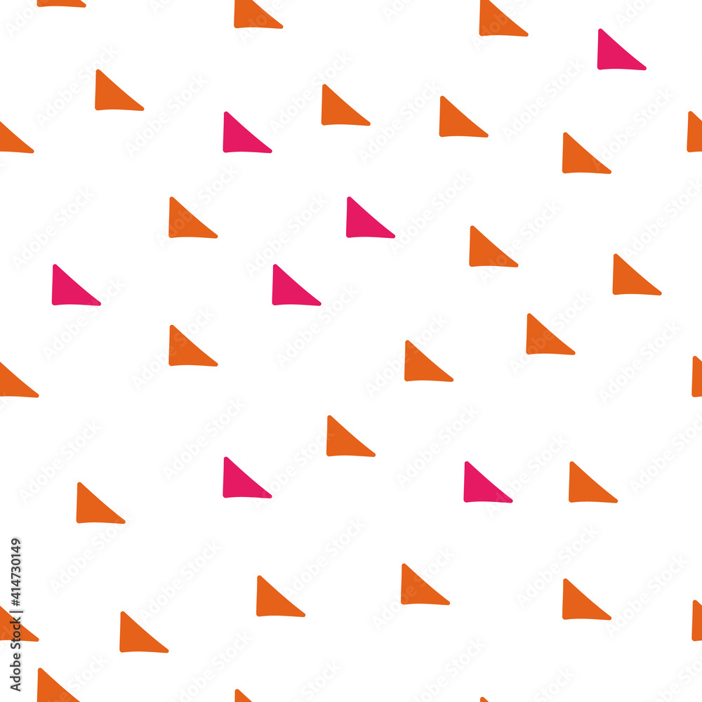 Abstract geometrical seamless pattern scandinavian. Vector triangle ornament with orange and red colors. Simple texture for nordic wallpaper, fills, web page background Abstract geometrical seamless pattern scandinavian. Vector triangle ornament with orange and red colors. Simple texture for nordic wallpaper, fills, web page background