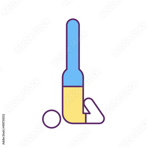 Balance training RGB color icon. Strengthening muscles. Improving body stability and control. Falls prevention. Strength-training exercise. Challenging yoga pose. Isolated vector illustration