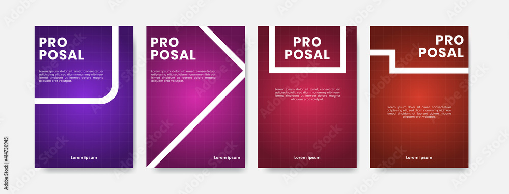Proposal cover design. Colorful set template proposal design. Proposal cover design. Colorful set template proposal design.