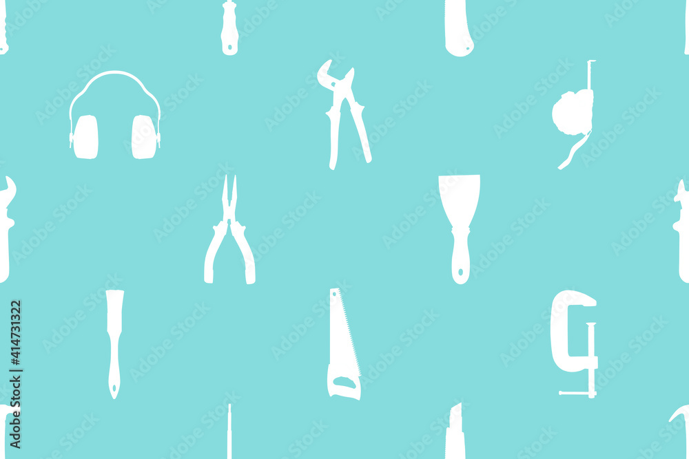 Various construction tools on a colored background. Tools seamless pattern. Various construction tools on a colored background. Tools seamless pattern.