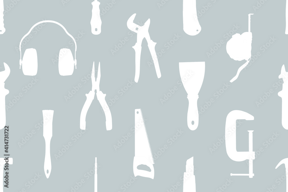 Various construction tools on a colored background. Tools seamless pattern. Various construction tools on a colored background. Tools seamless pattern.